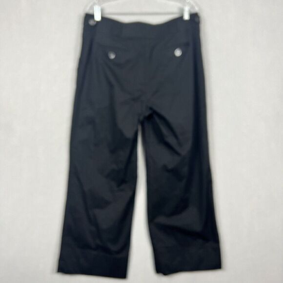 ST. JOHN Pants Size 14 Black High rise Wide Leg Rolled Cuff Carpenter - Picture 14 of 16